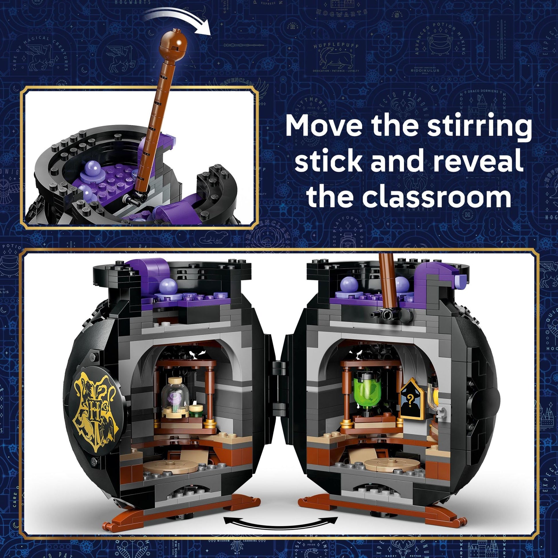 LEGO Harry Potter Cauldron: Secret Potions Classroom Building Toy for Girls & Boys - Pretend Play Set for Kids, Ages 10+ - 2 Minifigures & Hermione's