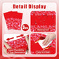Herytem 3-Piece 54 x 108 Inch Valentine’s Day Plastic Tablecloth - Red Heart Disposable Rectangle Table Covers for Romantic Party, Love Decorations