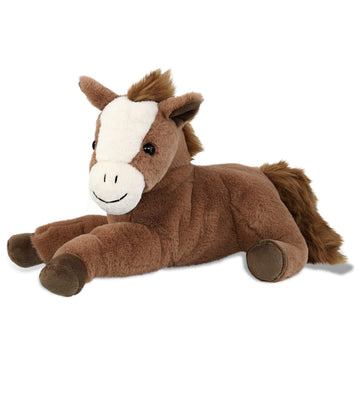 DolliBu Laying Brown Horse Stuffed Animal - Soft Huggable Brown Horse, Adorable Playtime Horse Plush Toy, Cute Farm Life Cuddle Gifts, Super Soft