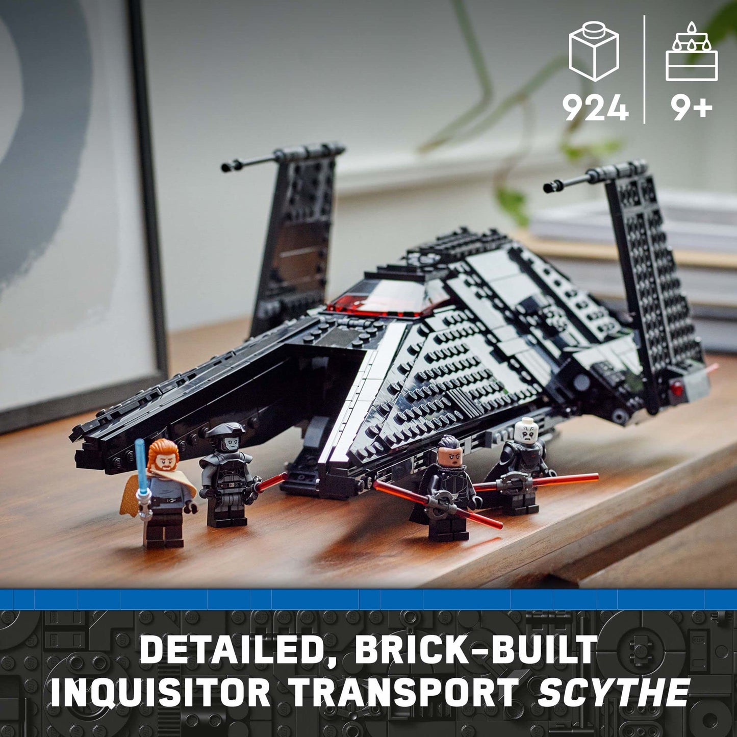 LEGO Star Wars Inquisitor Transport Scythe 75336 Buildable Toy Starship, OBI-Wan Kenobi Set, Ben Kenobi Minifigure with Blue and Double-Bladed Red
