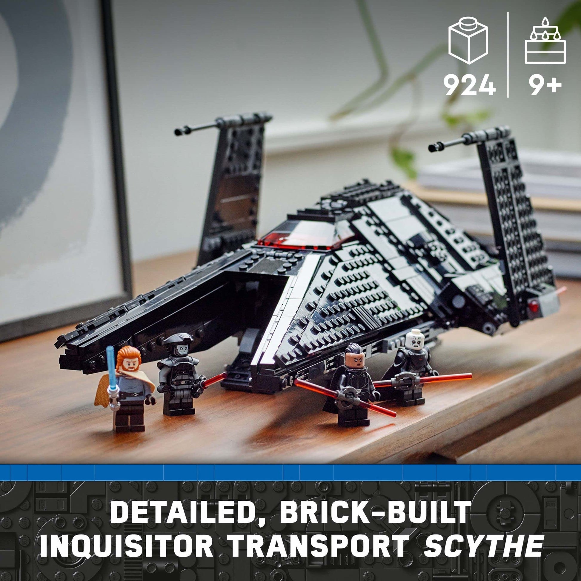 LEGO Star Wars Inquisitor Transport Scythe 75336 Buildable Toy Starship, OBI-Wan Kenobi Set, Ben Kenobi Minifigure with Blue and Double-Bladed Red