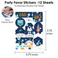 Big Dot of Happiness Blast Off to Outer Space - Rocket Ship Baby Shower or Birthday Party Favor Sticker Set - 12 Sheets - 120 Stickers