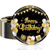 Cekivina 20Pcs Birthday Plates 9 Inch Large Paper Plates Black and Gold Party Tableware Dinner Plate Set, for Boys Girls Women Men Happy Birthday