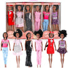 Liberty Imports 6 Set of African American Black Toy Dolls - 11.5" Premium Fashion Style Diversity Role Play Dolls, Bundle Variety Pack for Kids, Girls
