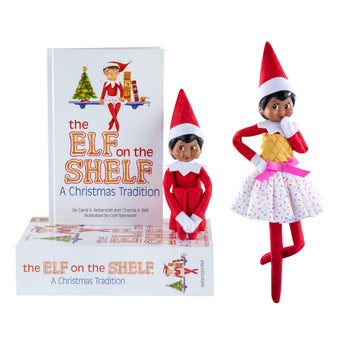 The Elf on The Shelf Brown Eyed Girl Scout Elf Box Set & Claus Couture Collection Ice Cream Party Outfit Accessory [Multi-Item Bundle]