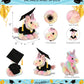 DolliBu Rainbow Unicorn Graduation Plush Toy - Super Soft Plush Graduation Stuffed Animal Dress Up with Gown and Cap with Tassel Outfit