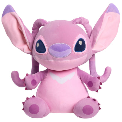 Disney Stitch Comfort Weighted Plush Angel, Officially Licensed, 14-inch Stuffed Animal, Super Soft Snuggly Stretchy Fabric, Alien, Pink, Kids Toys