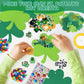 Openfly 24 Sets St. Patrick's Day Shamrock Ornaments DIY St. Patrick's Day Foam Craft Kit Irish Clover Shamrock Foam Stickers Self-Adhesive Craft