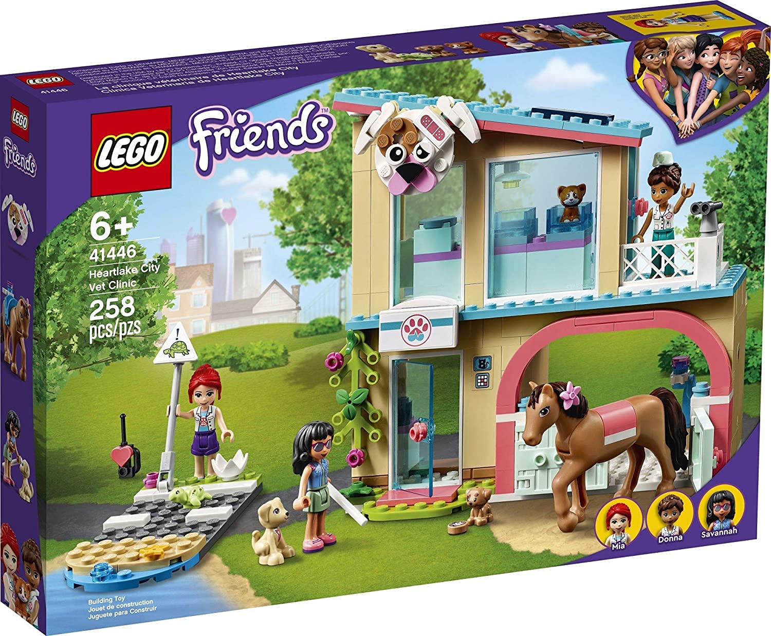 LEGO Friends Heartlake City Vet Clinic 41446 Building Kit; Animal Rescue Toy Makes a Great-Value Christmas, Holiday or Birthday Gift for Kids Who Love