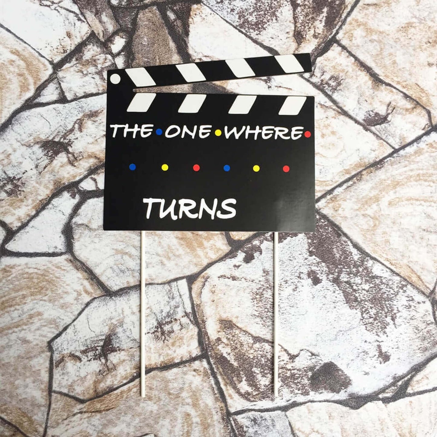 XXDecor TV Show Birthday Cake Decorations Personalized The One Where (Name) Turns (Age) Cake Topper for TV Show Theme Birthday Party Supplies