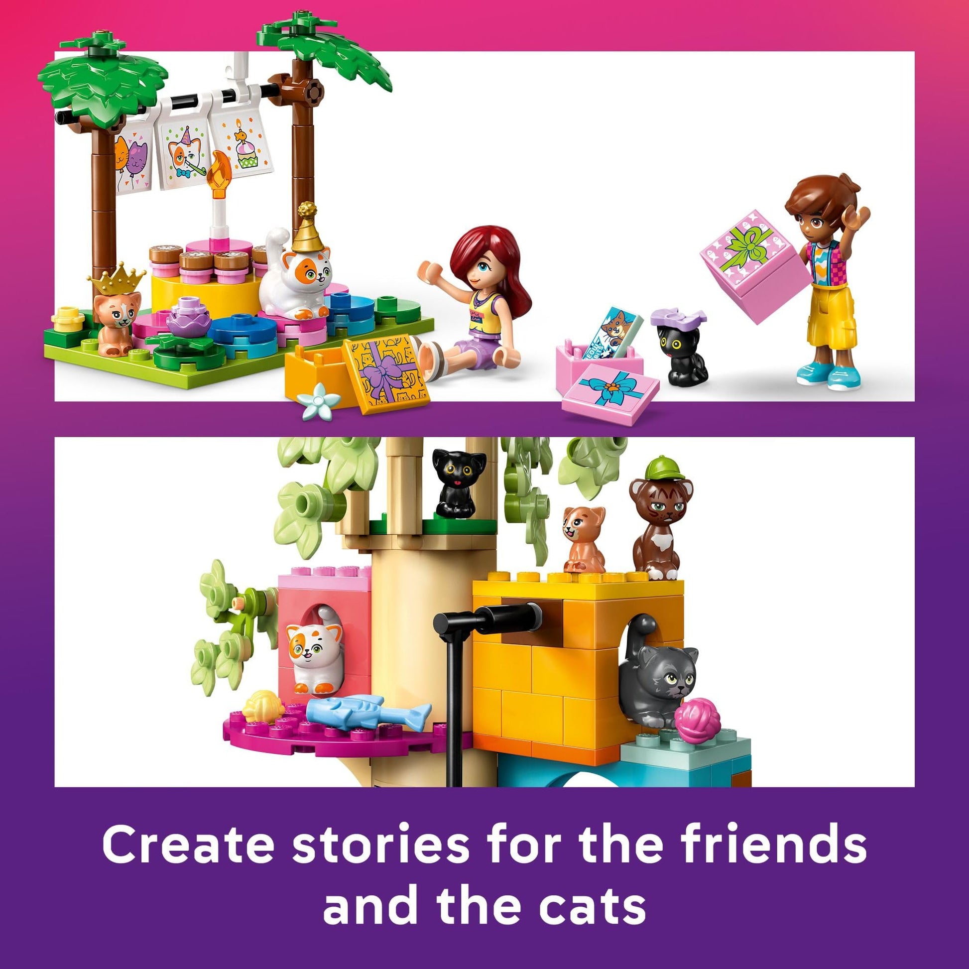 LEGO Friends Tree House Building Toy - Pretend Play Building Blocks with Cat Toys & 2 Minidolls, Creative Storytelling Toy for Girls and Boys Ages 9+
