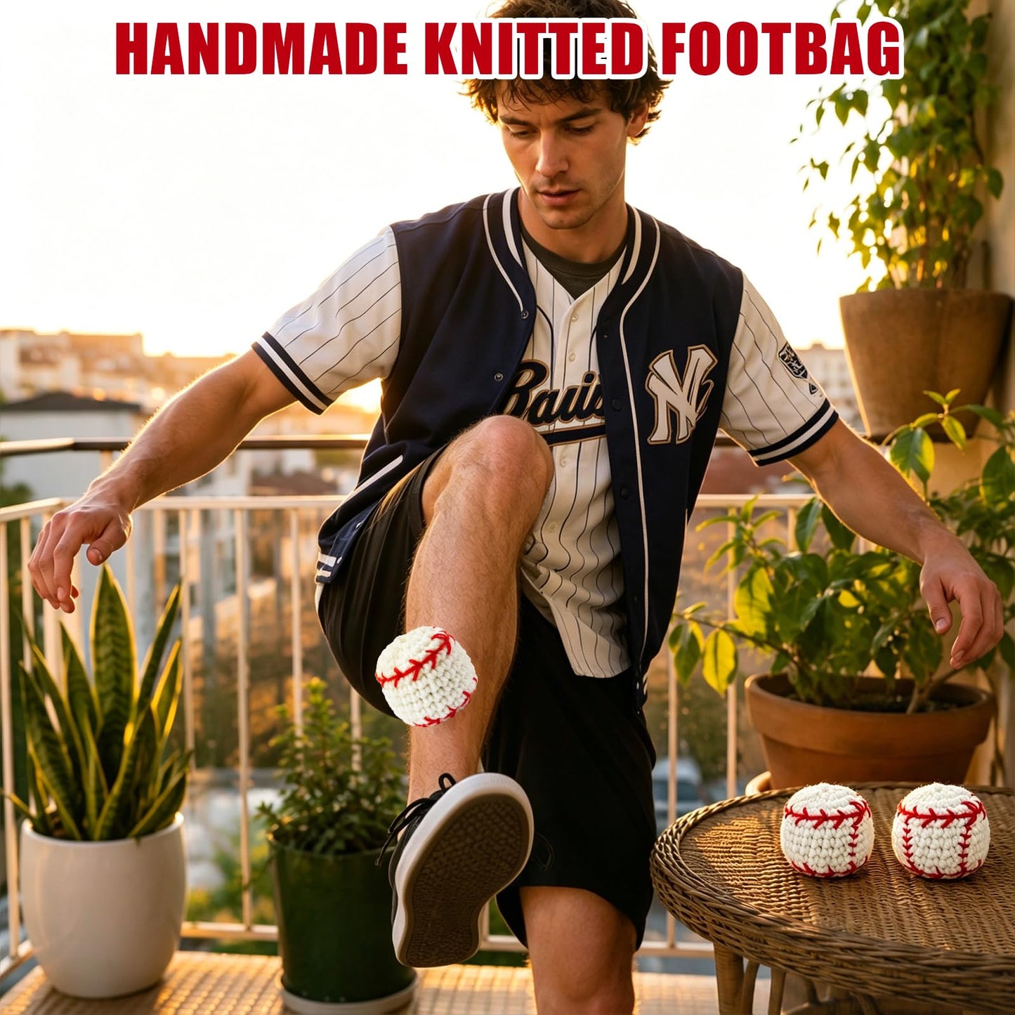 3PCS Baseball Footbag Sack, Ceramsite Beads Filling Original Footbag