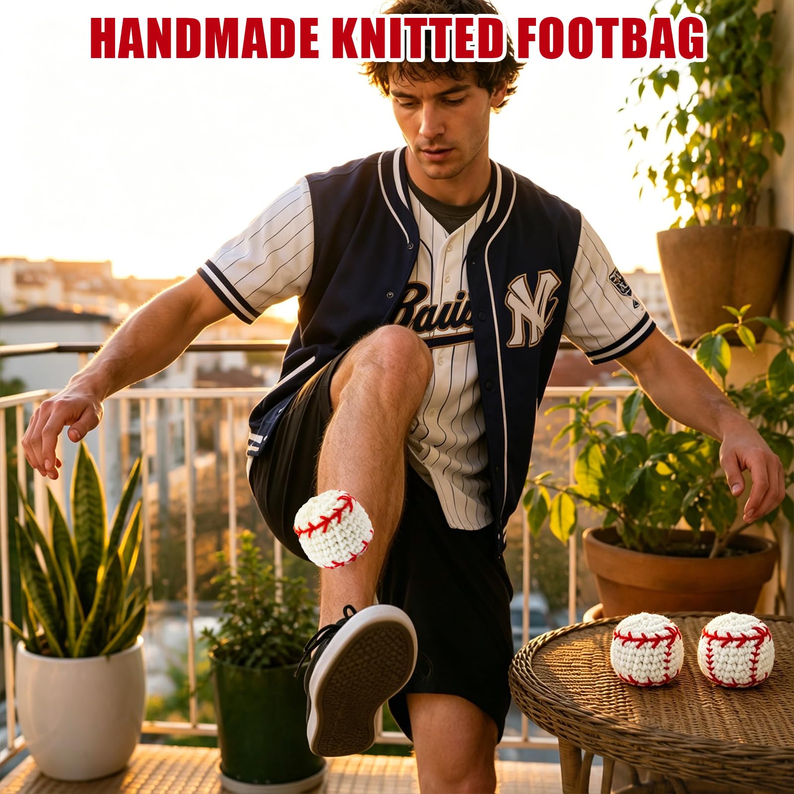 3PCS Baseball Footbag Sack, Ceramsite Beads Filling Original Footbag