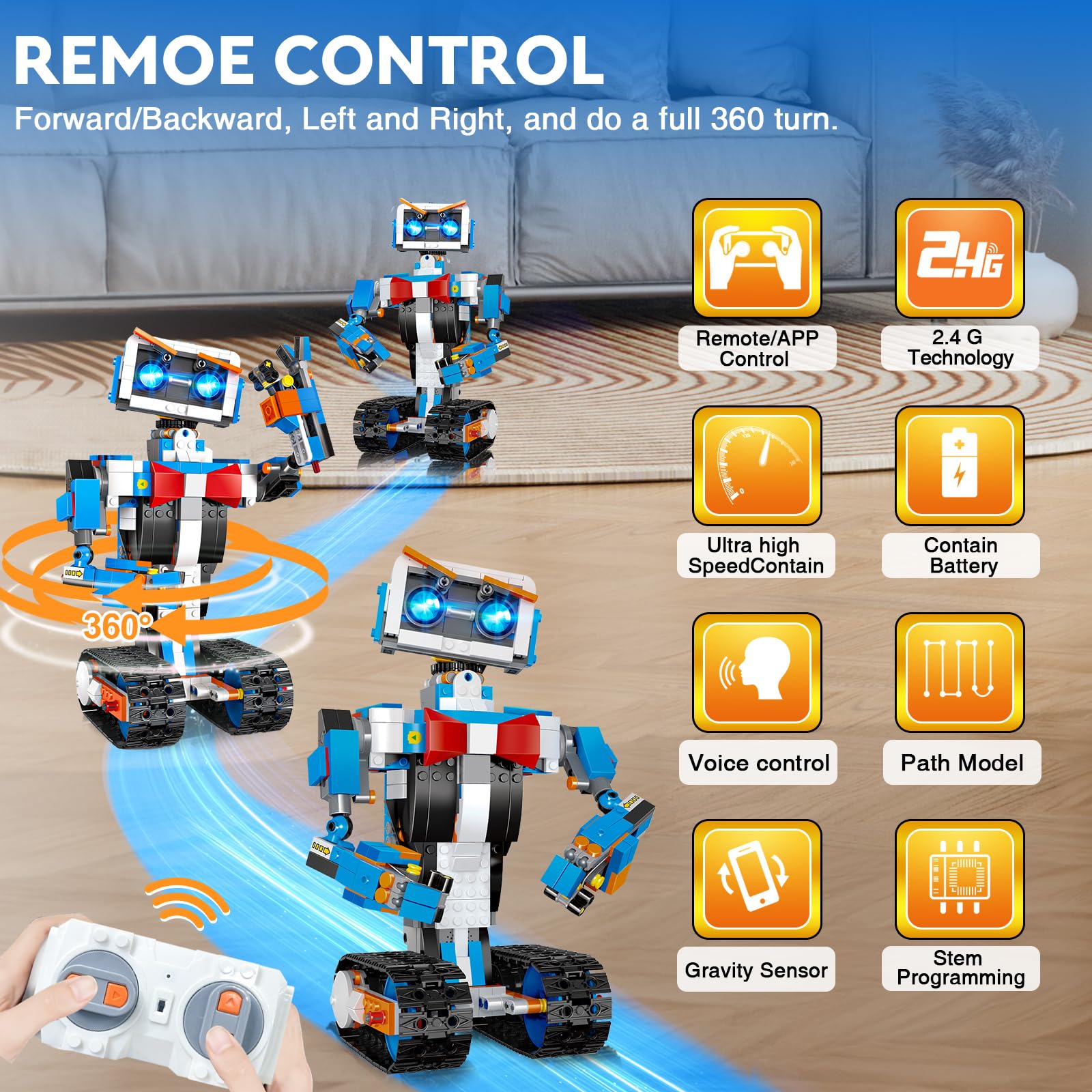 anysun STEM Robot Building Kit for Kids 8-12, App & Remote Control Robot Toys, Birthday Gift for Kids 6 7 8 9 10 11 12+ Years Boys and Girls