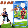 Polkoliye Football Toss Game with 4 Inflatable Balls, Indoor/Outdoor Football Throwing Target Toy for Kids Ages 4-7 8-12- Perfect Christmas Birthday