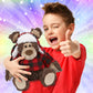 DolliBu Super Soft Plush Red Plaid Outfit Grizzly Bear - Adorable Playtime Zoo Bear Plush with Clothes, Cute Cuddle Gift - 9 Inches