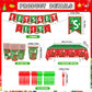 122 Pcs Let's Get Lit Christmas Party Decorations Christmas Party Supplies Tableware Set Let's Get Lit Plates and Napkins Tableware for Friendsmas