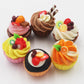 Set of 6 Miniature Cupcakes - Handcrafted Dollhouse Food Accessories, 1/6 Scale Tiny Clay Cupcakes, 0.6 Inch Mini Desserts for Collectibles &