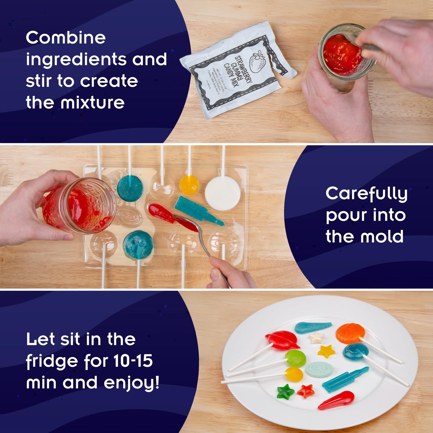 Thames & Kosmos Space Gummy Candy Lab | Tasty Labs STEM Experiment Kit, Make Space-Themed Gummy Pops & Candies, Explore Chemistry in Cooking, Safe
