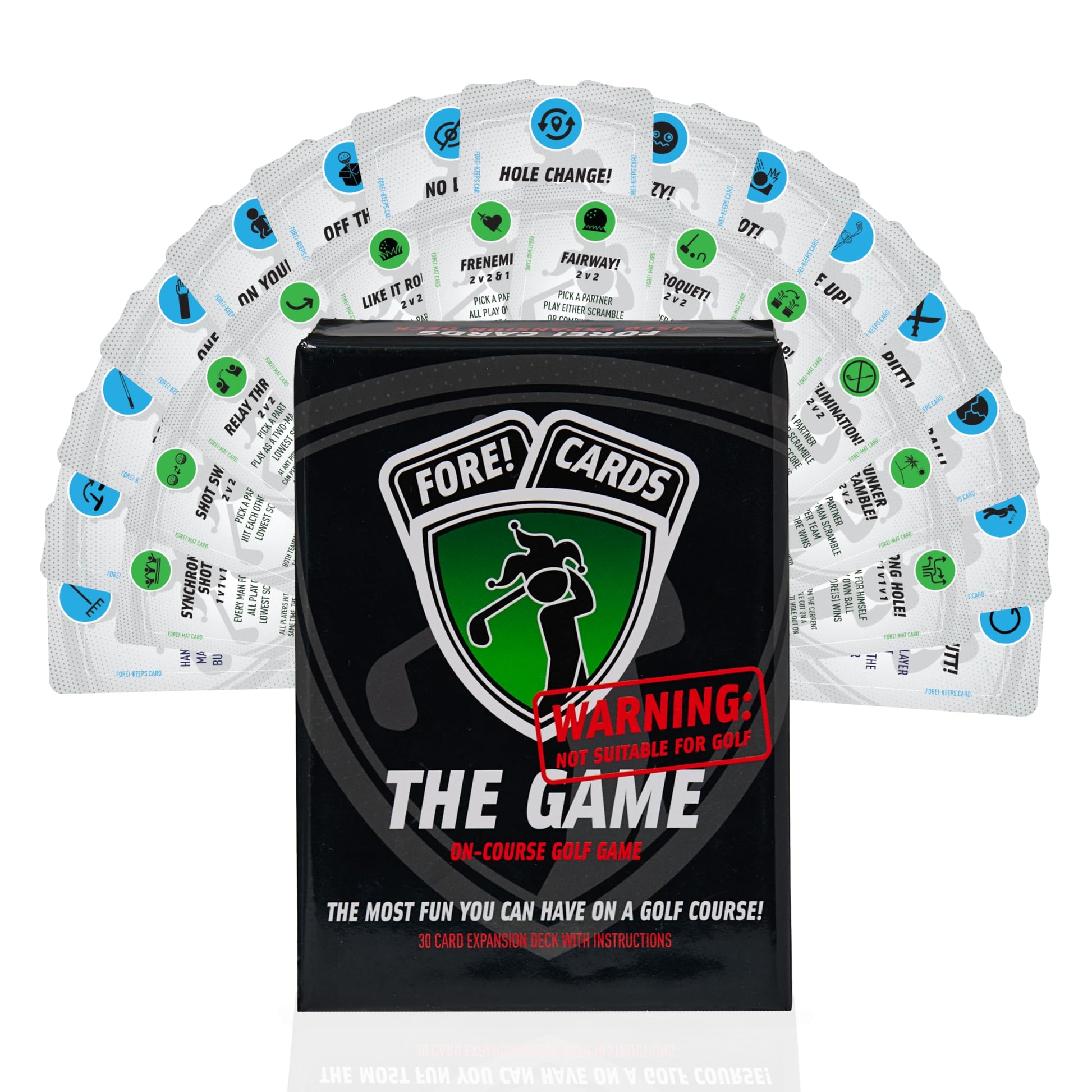 Fore! Cards On-Course Golf Game - 30 New Playing Cards to Add Fun to Your Next Golf Round - Great Gift for Golfers - Not Suitable for Golf Expansion