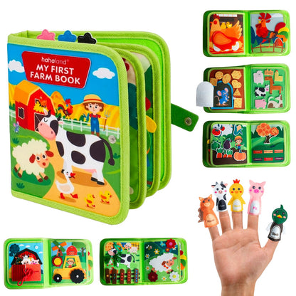 Kkogleam Busy Book for Toddlers 1-3, Montessori Toys for 1 2 Year Old Boy Girl Birthday Gifts, Farm Animal Busy Board Educational Learning Quiet