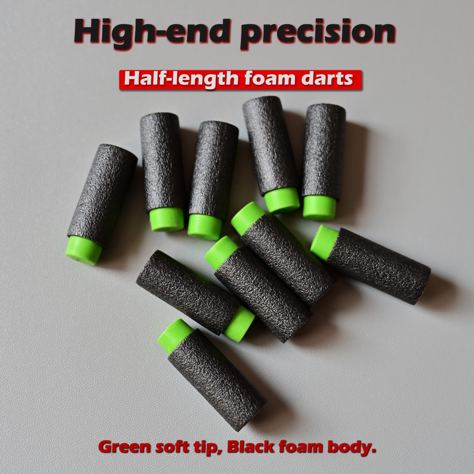 Lififun 200pcs Half-Length Soft Darts Compatible with Dart Zone, Adventure, Nerf, Worker - for Foam Dart Blasters & Toy Guns Accurate 1.2g 14+ Red