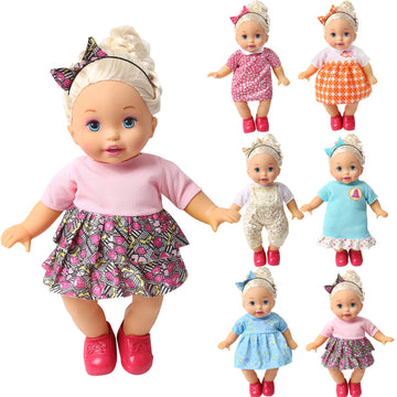 NA BOBO Clothes Set of 6 for 12-14-16 Inch Alive Lovely Baby Doll Clothes Dress Outfits Costumes Dolly Pretty Doll Cloth Handmade Girl Christmas
