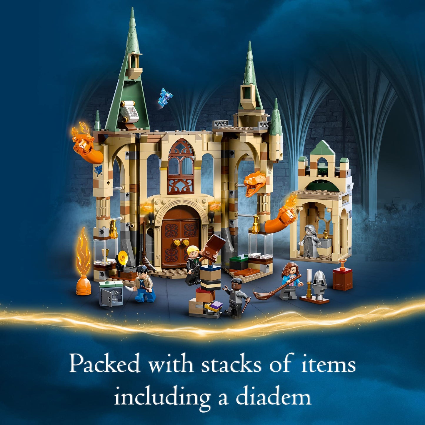 LEGO Harry Potter Hogwarts: Room of Requirement Building Set 76413 Castle Building Toy from Harry Potter Movie Featuring Harry, Hermione and Ron Mini