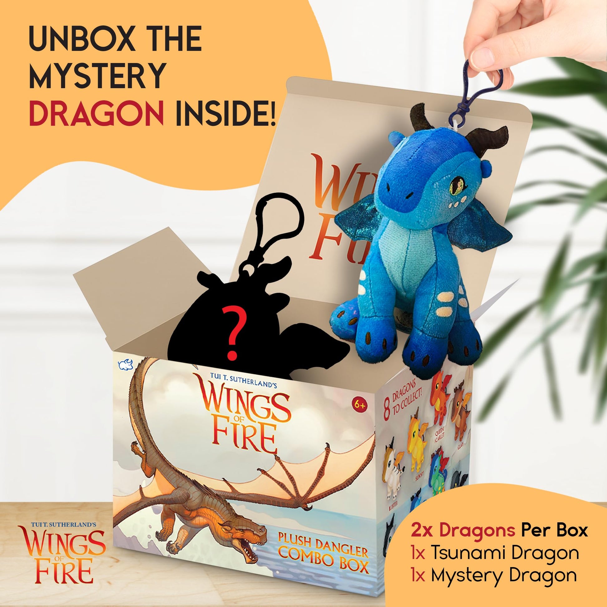 Wings of Fire - Official Plush Dangler 2-Pack - Tsunami & Surprise Dragon