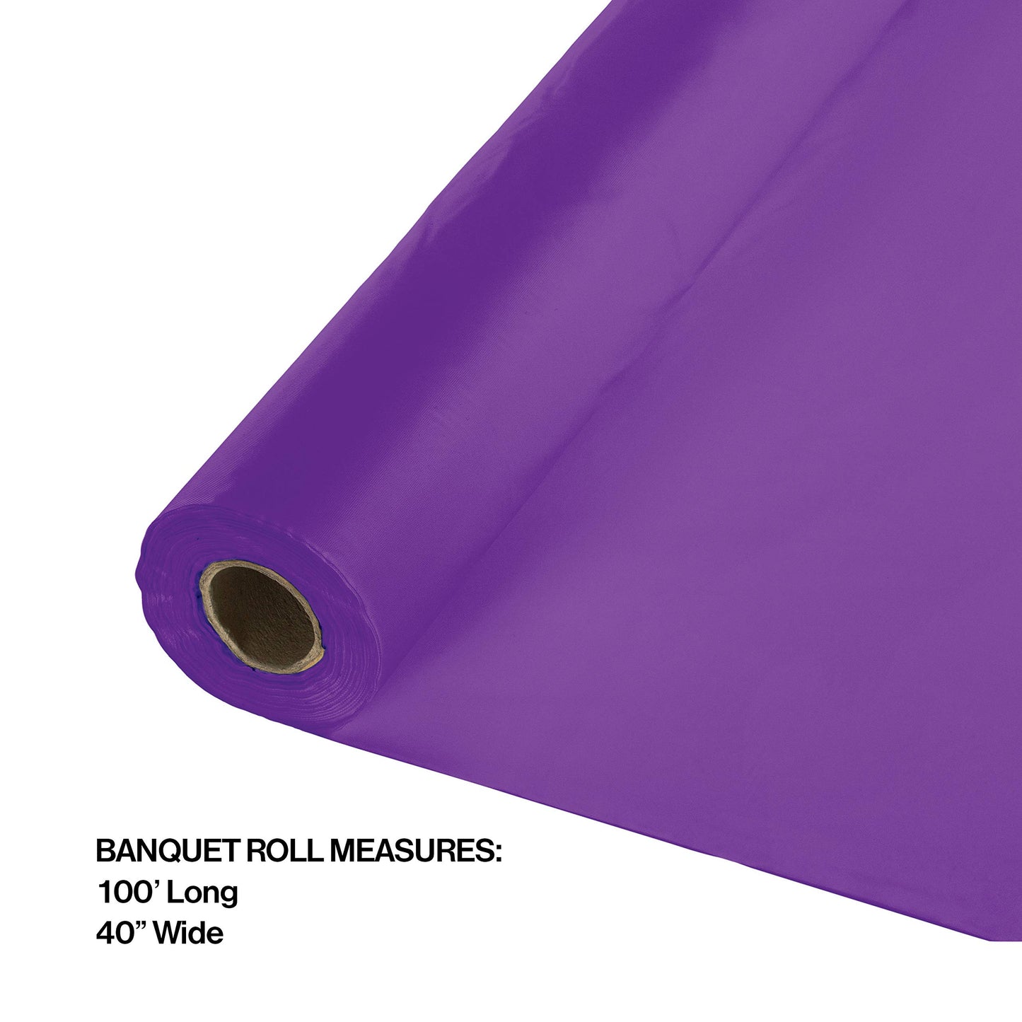 Creative Converting Festive Amethyst Plastic Table Cover Banquet Roll Tablecover, 40" X 100'