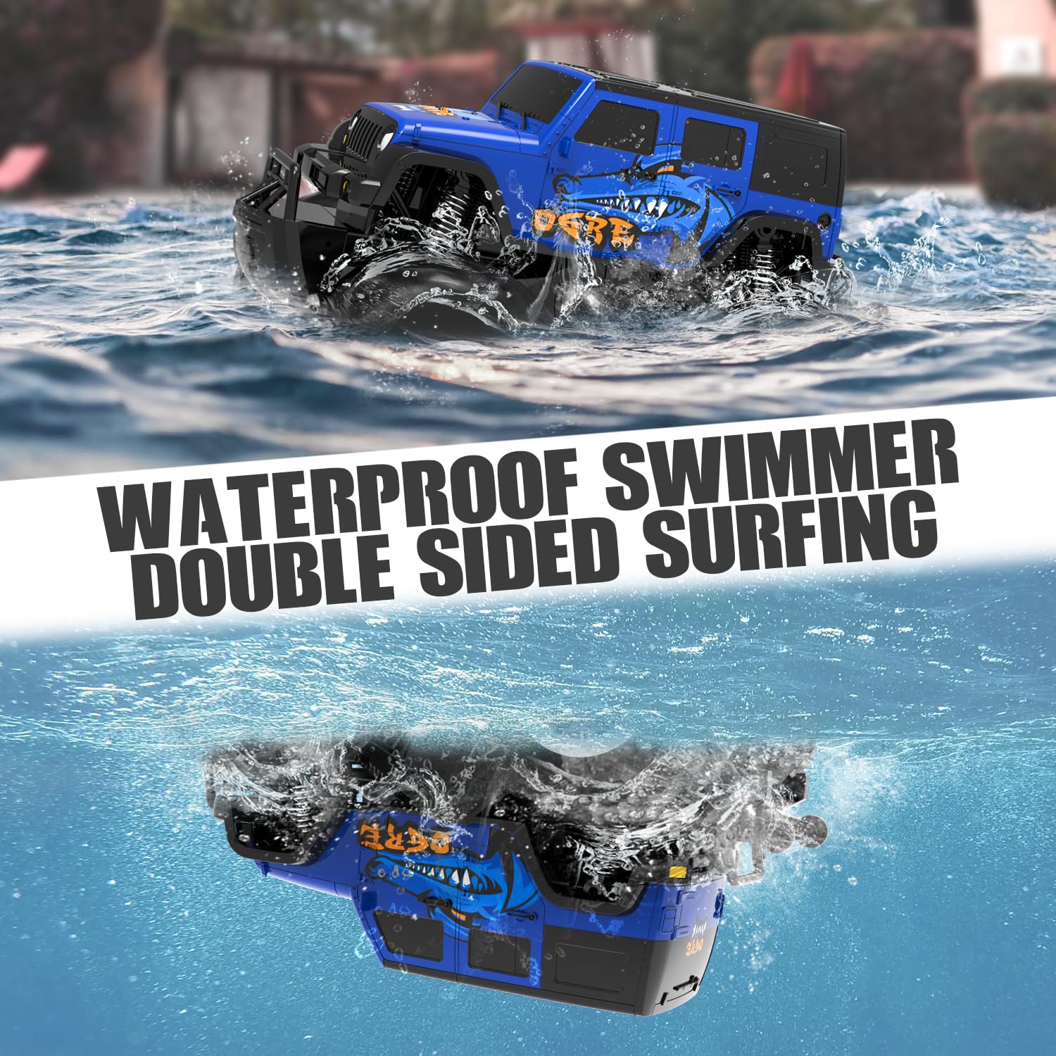 STEMTRON Amphibious Remote Control Car 1:16 All Terrain Monster Truck