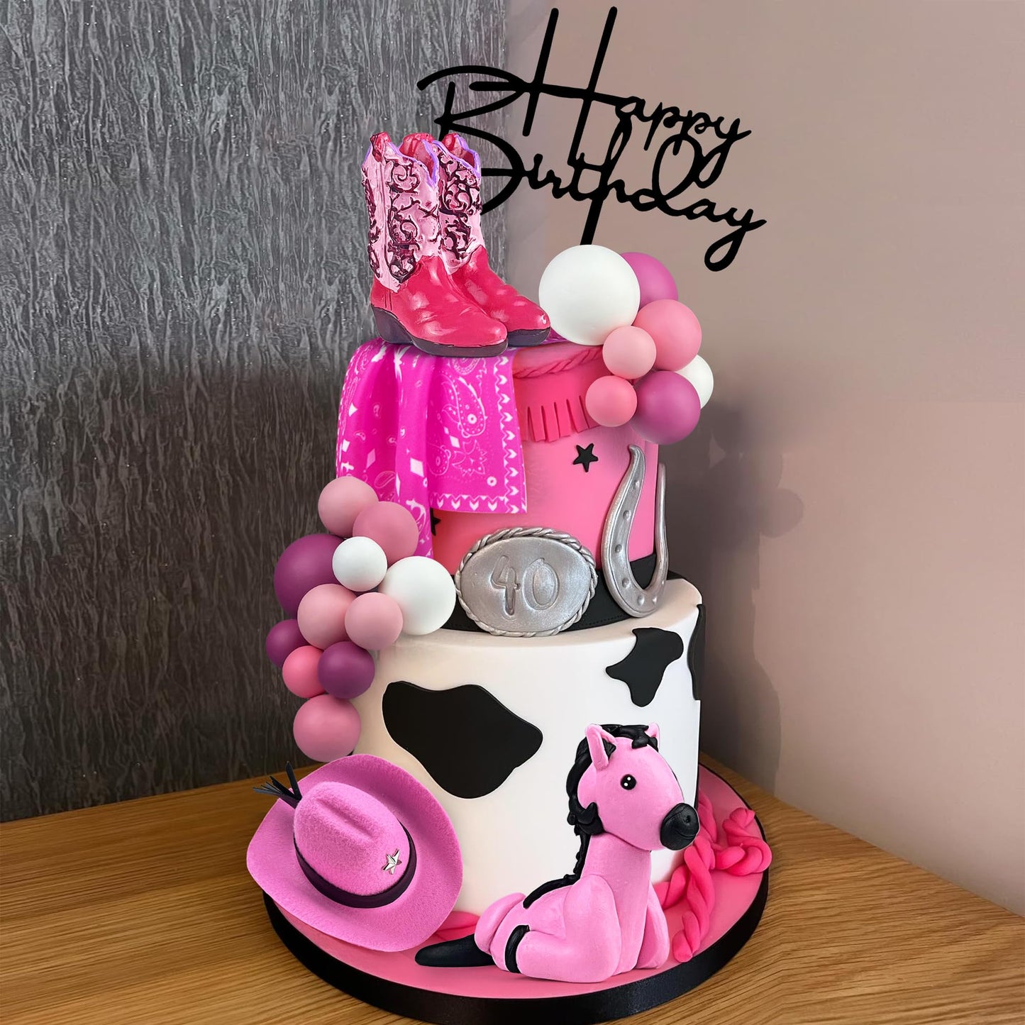 31 PCS Cowgirl Cake Decorations Hat and Boot Cake Toppers for Western Theme Birthday Baby Shower Cowgirl Party Supplies