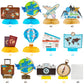OSNIE 12 Travel Themed Honeycomb Centerpieces- Adventure Awaits Party Decor