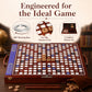 【Solid Wood】Deluxe Travel Scrabble Game,Rotatable Large Scrabble Deluxe,Raised Letter Grid,Foldable&Portable Design,Integrated Storage,100 Letter