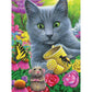 Bits and Pieces - 300 Piece Jigsaw Puzzle for Adults - Chillin in Misty's Garden - Cat Flower Mouse Butterfly Pet Kitten Jigsaw Puzzle by Artist