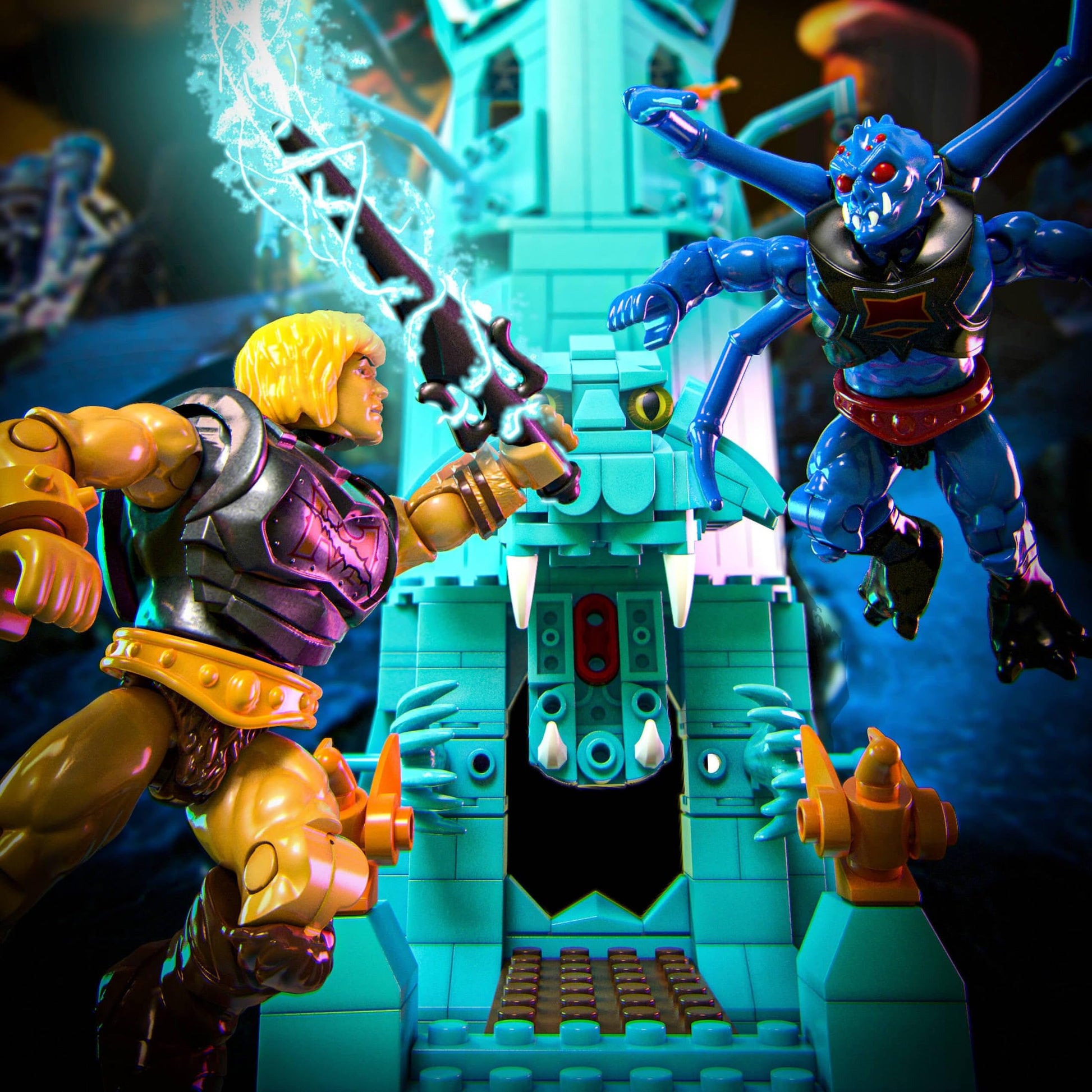 Mattel MEGA Masters of The Universe Eternia Battleground Toy Building Set, Small, HFF28