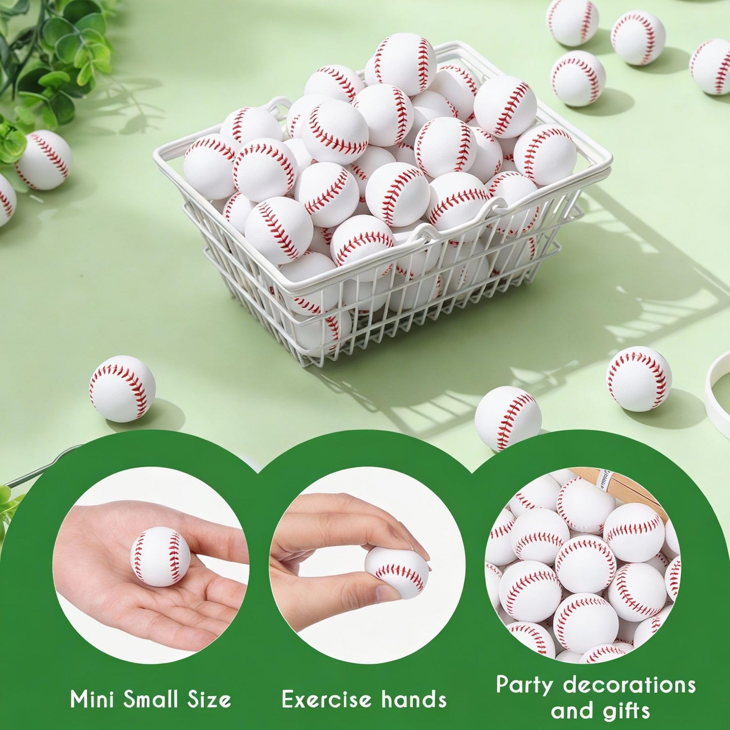 Blulu 30 Packs Baseball Stress Balls Party Favors Foam Mini Baseball Squeeze Balls for Kids, School Carnival Reward and Party Supplies(1.57