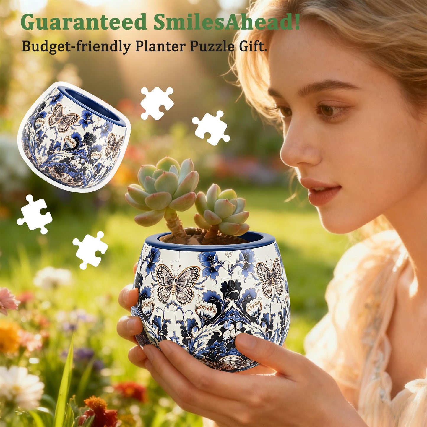3D Puzzle Planter - No Glue Required UV Printing Unique 3D Puzzle Vase