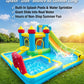 Inflatable Water Slide Bounce House for Kids, 11-in-1 Blow Up Water Park with Long Slide,Basketball Hoop,Splash Pool,Deep Pool, Water Play Center