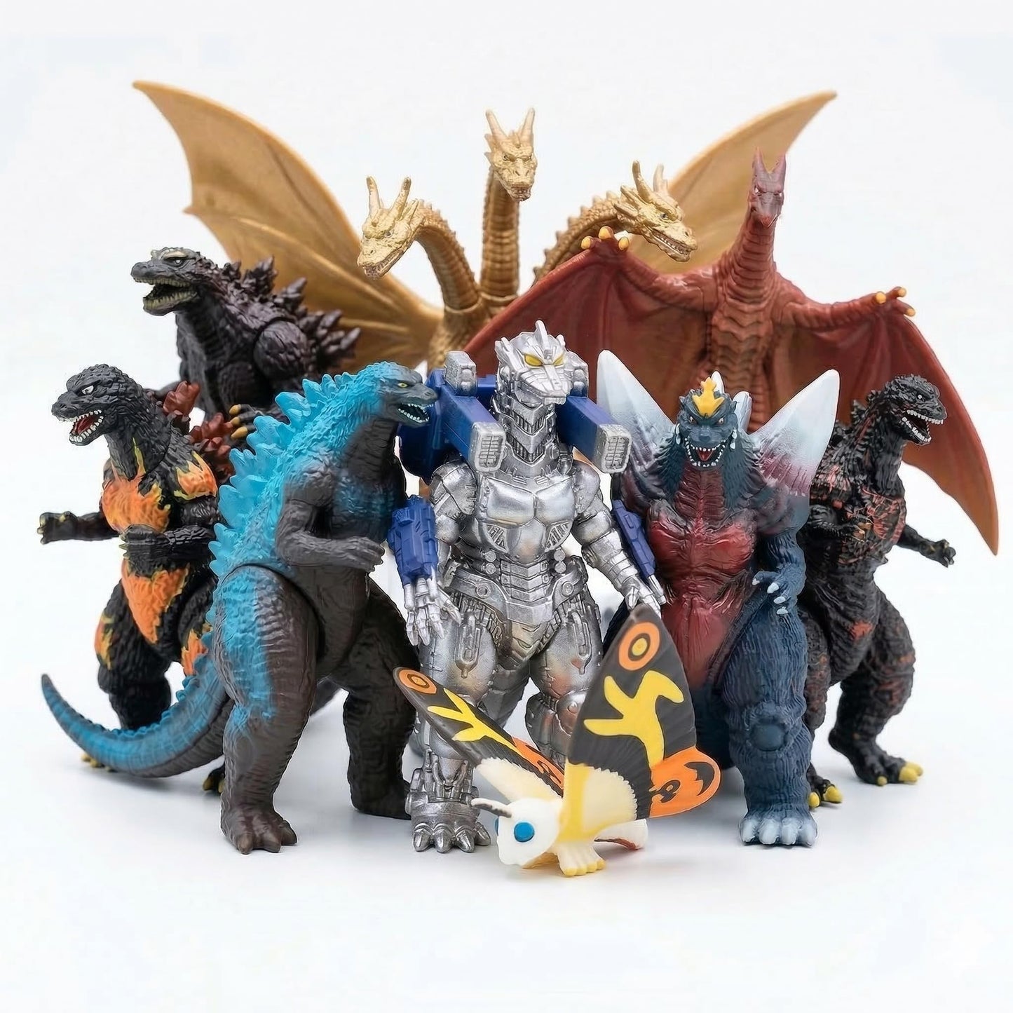 JAYKENIXO 10 Pack Monster Action Figures Set - Mini Dragon Toys, Movable Joints, Collectible Creature Figures for Kids Playset, Party Cake Toppers