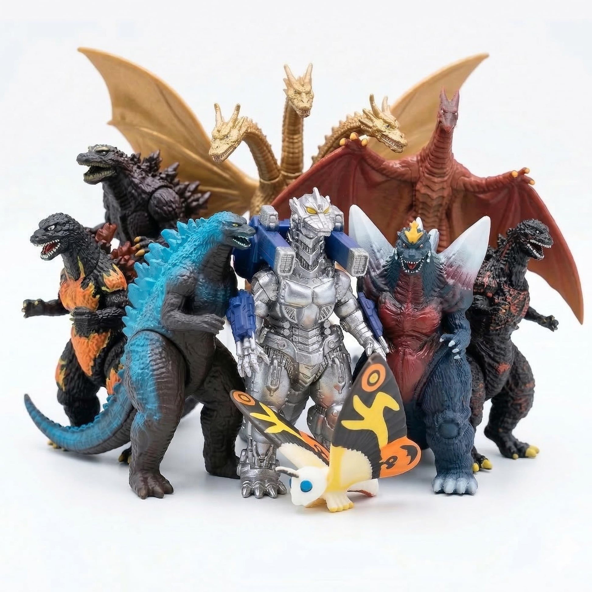 JAYKENIXO 10 Pack Monster Action Figures Set - Mini Dragon Toys, Movable Joints, Collectible Creature Figures for Kids Playset, Party Cake Toppers