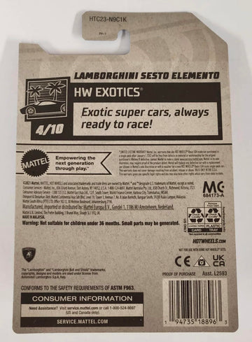 Hot Wheels Lamborghini Sesto Elemento 204/250 White