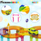PicassoTiles Race Car Track Magnetic Tiles Travel Toy Sensory Magnet Tile Toys for Toddlers STEM Educational Learning Montessori Play Construction