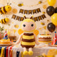 BABOLI Emotional Support Bee Stuffed Animal with Smile Face and Yellow Wings Soft Plush Fuzzy Bumblebee Toy Pillow Pretty Sweet Gifts for Honey Kids