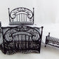 Dollhouse Miniature Ornate Black Iron Bedroom Set