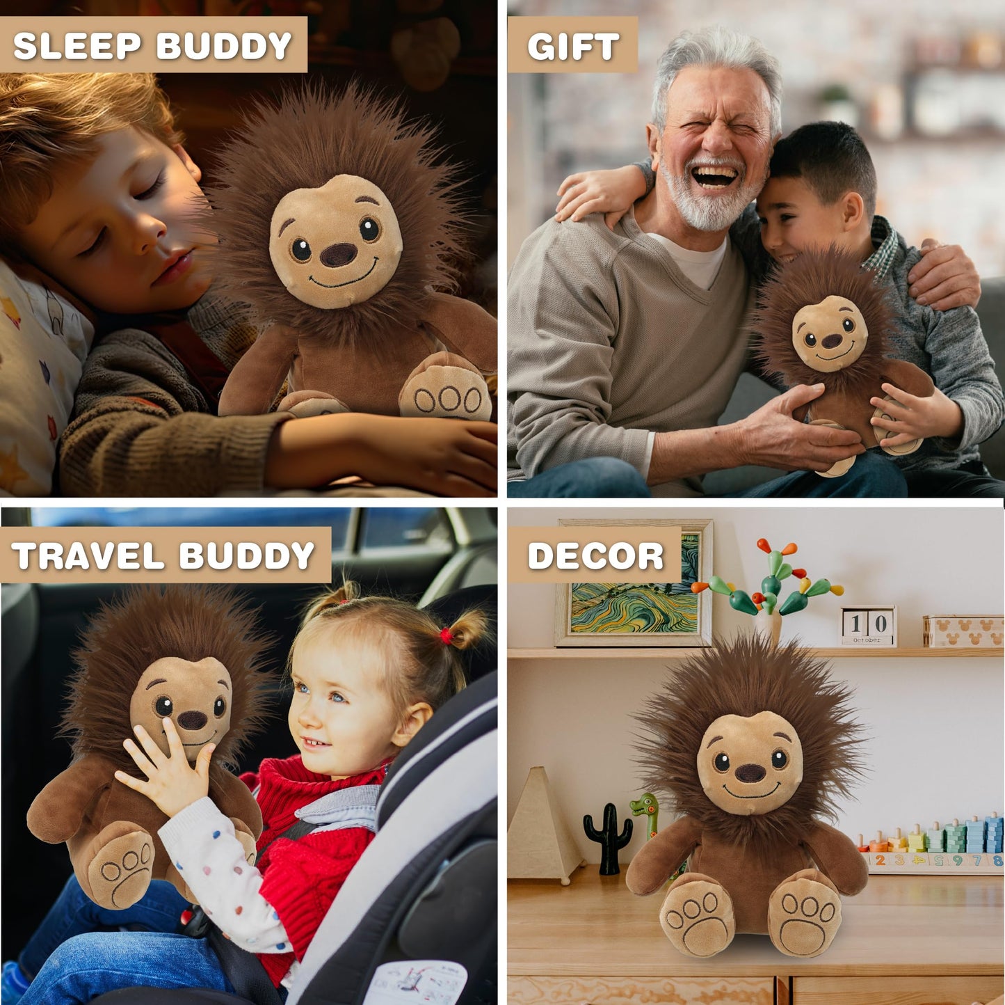 DolliBu Snug Mooshies Standing Bigfoot Stuffed Animal - Super Squishy Sensory Plush Mythical Toy, Cute Kids Plush Animal Friend to Play, Squeeze