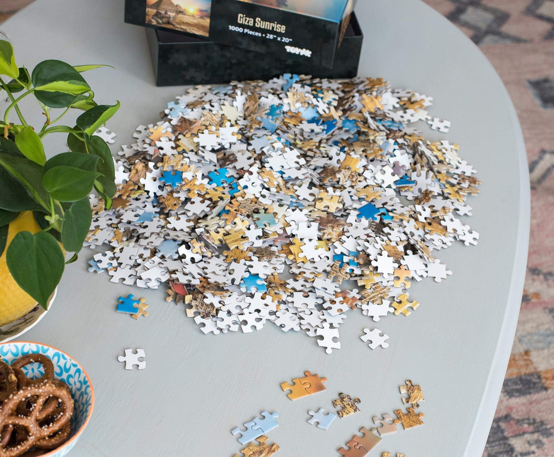 Giza Sunrise Ancient Egypt Pyramid Puzzle for Adults and Kids | Difficult 1000 Piece Jigsaw Puzzle Toy | Fun Quarantine Gift | Interactive Brain