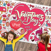 JellyPanda Valentines Day Large Coloring Tablecloth for Kids Valentines Coloring Poster Pages Little Bear Heart Paper for Classroom Home School Party