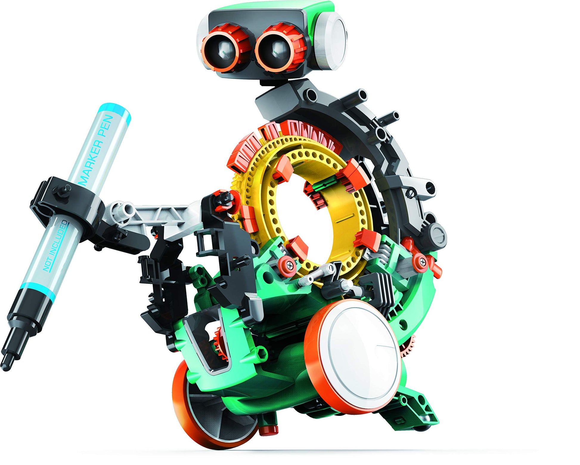 Teach Tech Mech 5, Mechanical Coding Robot, Coding Wheel Makes Robot Throw, Lift, kick, Draw and More, Ages 10 and Older