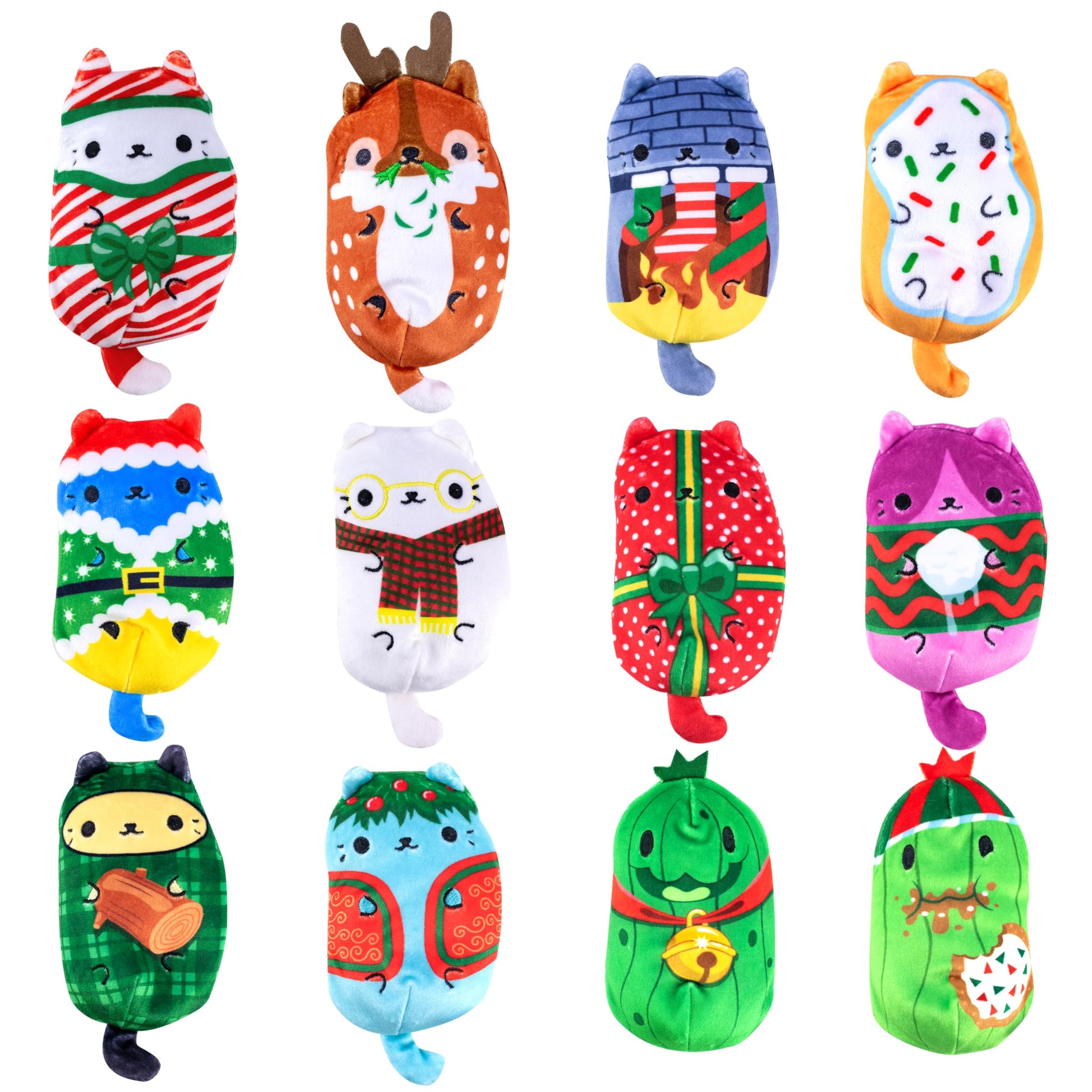 Cats vs Pickles Limited Edition Holiday 12-Pack - 2025 Seasonal Plush Collector Set - Includes 12 Exclusive Holiday-Themed Characters - Super Soft